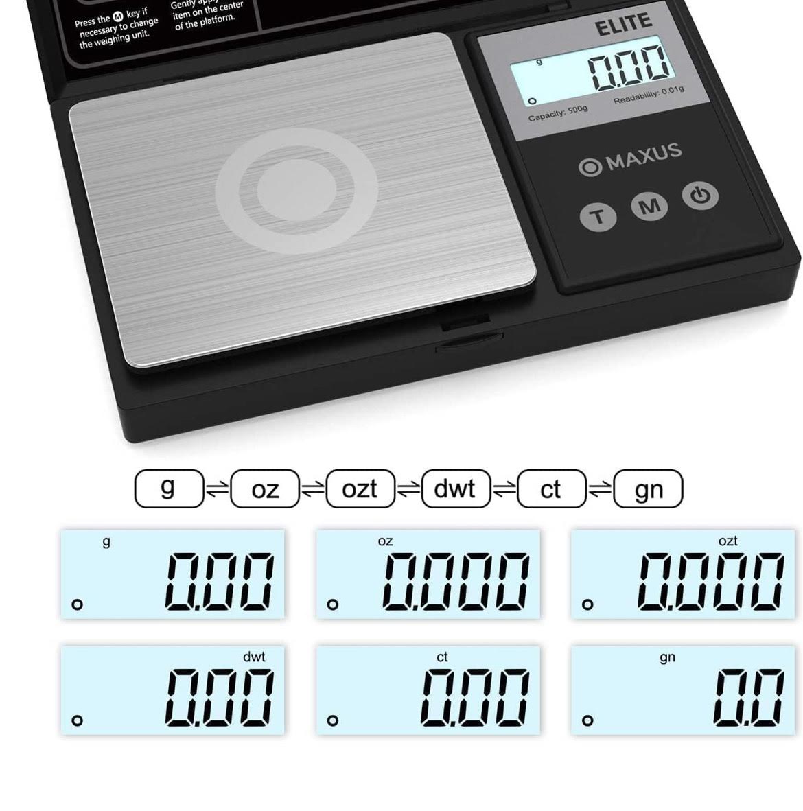 Precision Pocket Scale 500g x 0.001g, Digital Jewelry Scale with Tray