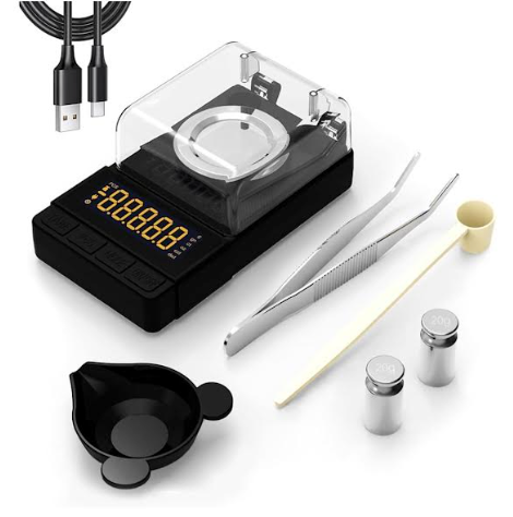Compact Milligram Digital Scale 50g x 0.001g, Precise Jewelry Scale with Tray, All Accessories Included